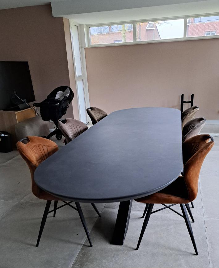Salontafel - Betonlook - Gitzwart - 60 x 110
