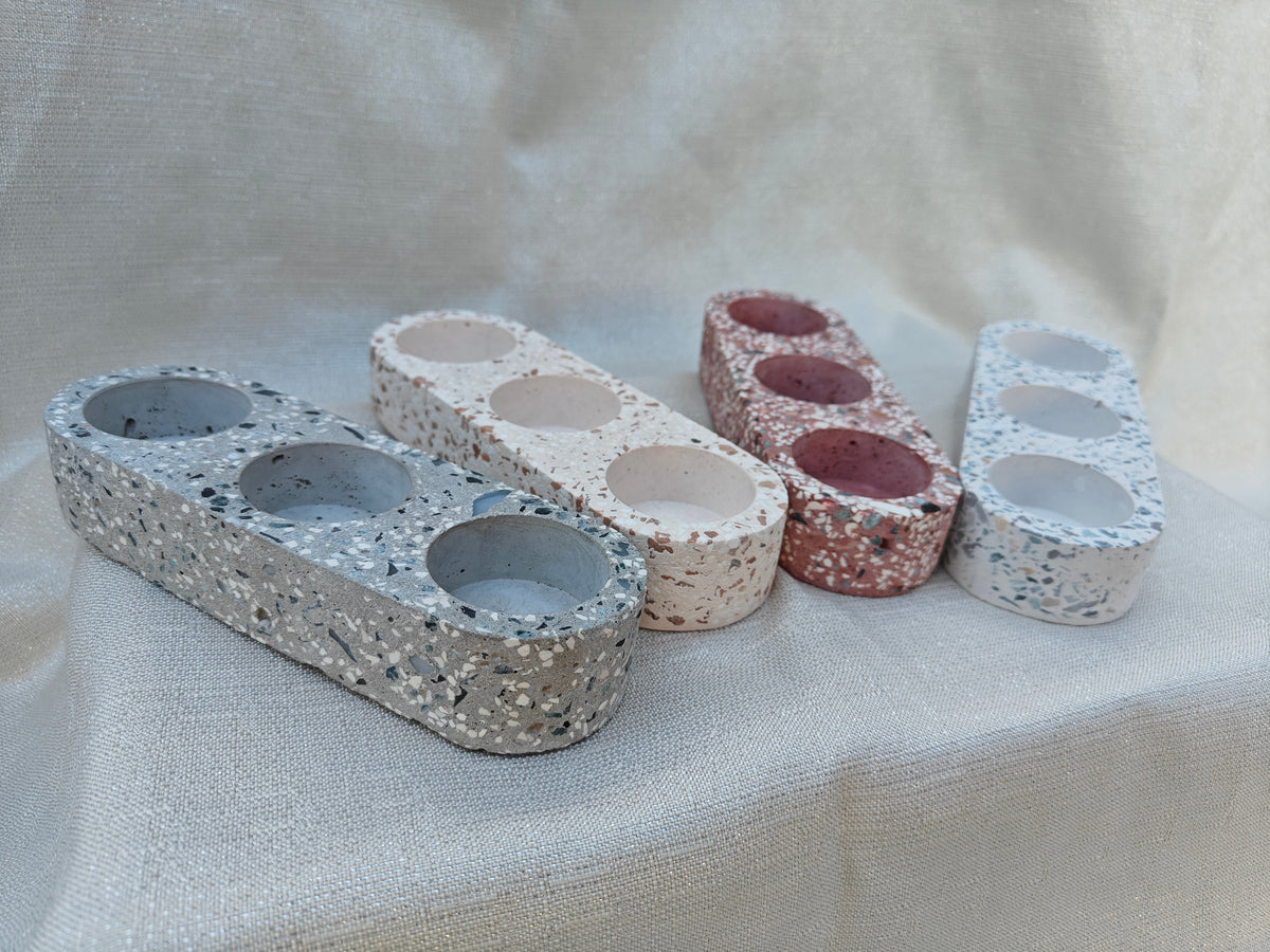 Terrazzo bloempotten en kaarsenhouders