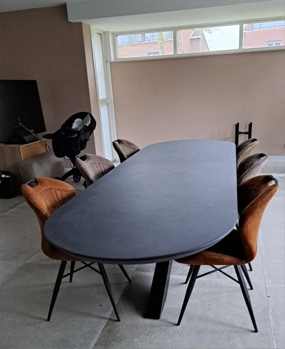 Salontafel - Betonlook - Gitzwart - 60 x 110