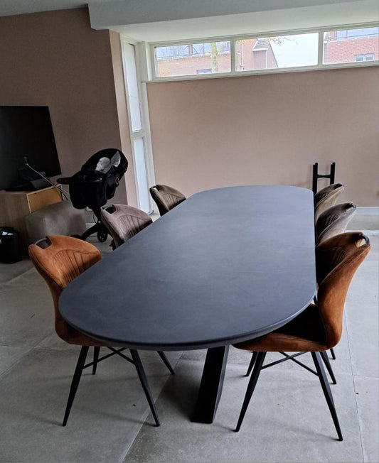 Salontafel - Betonlook - Gitzwart - 60 x 110
